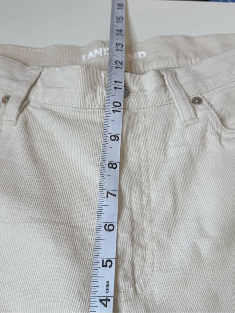 Lands’ End cream Corduroy Pants Petite 12 Stretch Straight Leg Classic - Picture 8 of 11